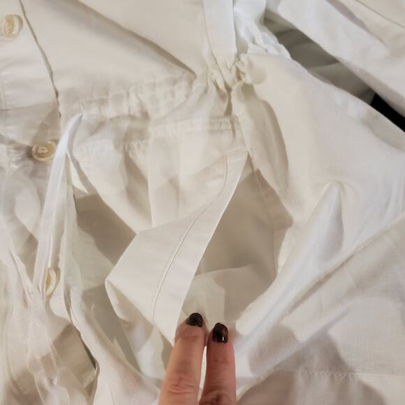 Talbots NWOT Classic Field Linen Cotton Tie Waist Button Jacket Size 3X White - Picture 6 of 9